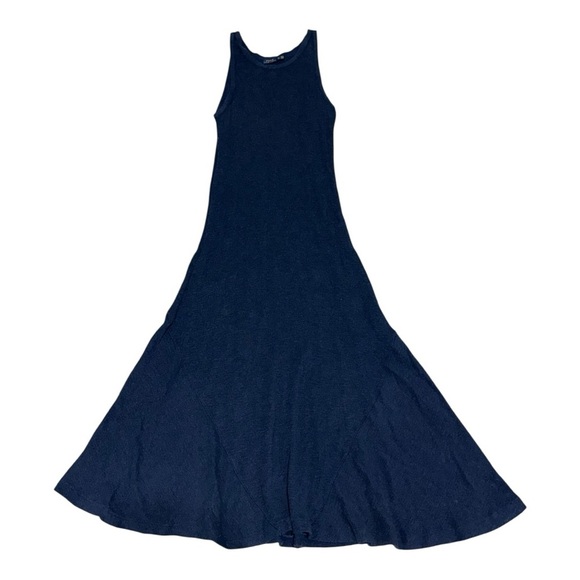 Polo Ralph Lauren Waffle Knit Maxi Dress Blue Sleeveless Tank A-Line Size XL - Picture 2 of 10